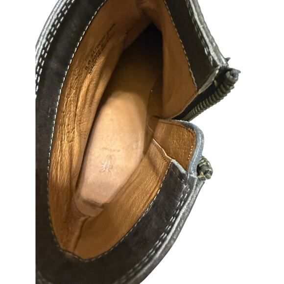 Frye Brooke short inside zip ankle boots booties smoke gray leather 9 B - Picture 8 of 12